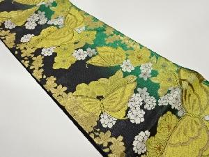 桜に蝶・椿・辻ヶ花模様織出し袋帯